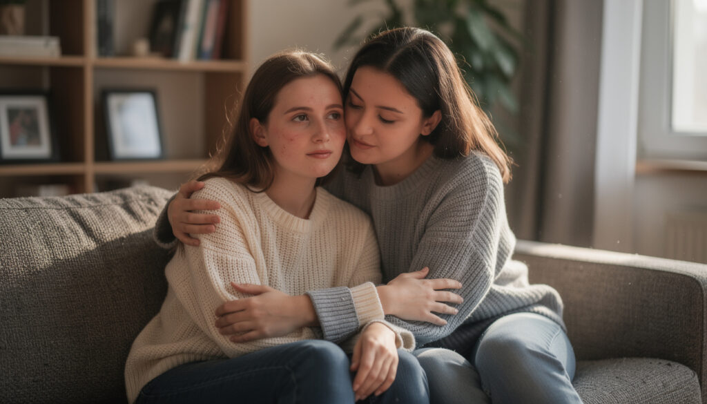 un texte plein d'émotions et de réconfort pour soutenir une amie après une rupture, lui apportant douceur et espoir.