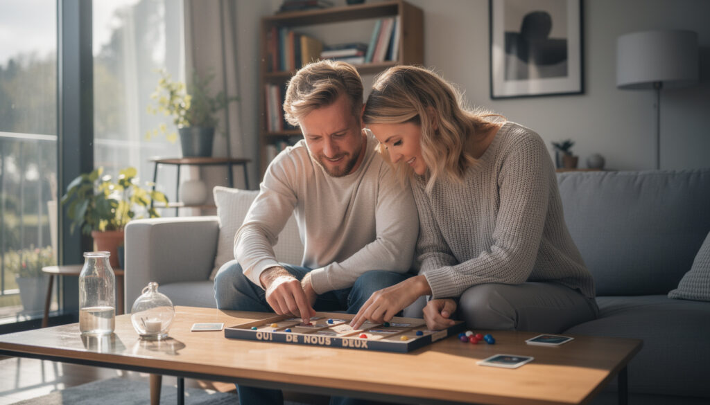 découvrez comment le jeu "qui de nous deux - couple à la maison" permet d'explorer et de mieux comprendre les émotions au sein du couple pour renforcer la complicité et la communication.