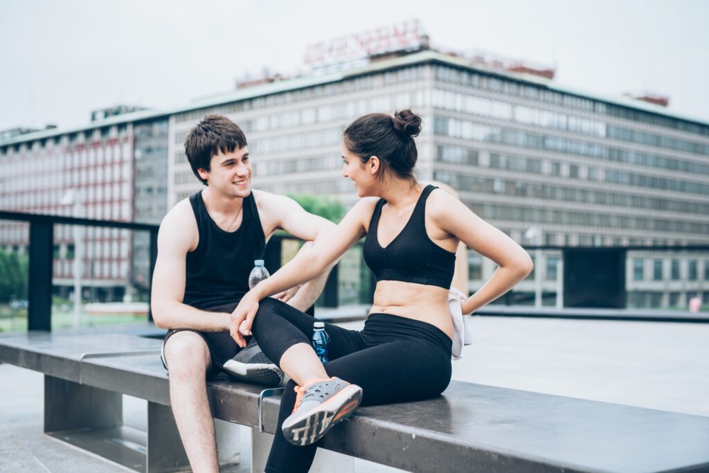 Sportive couple training