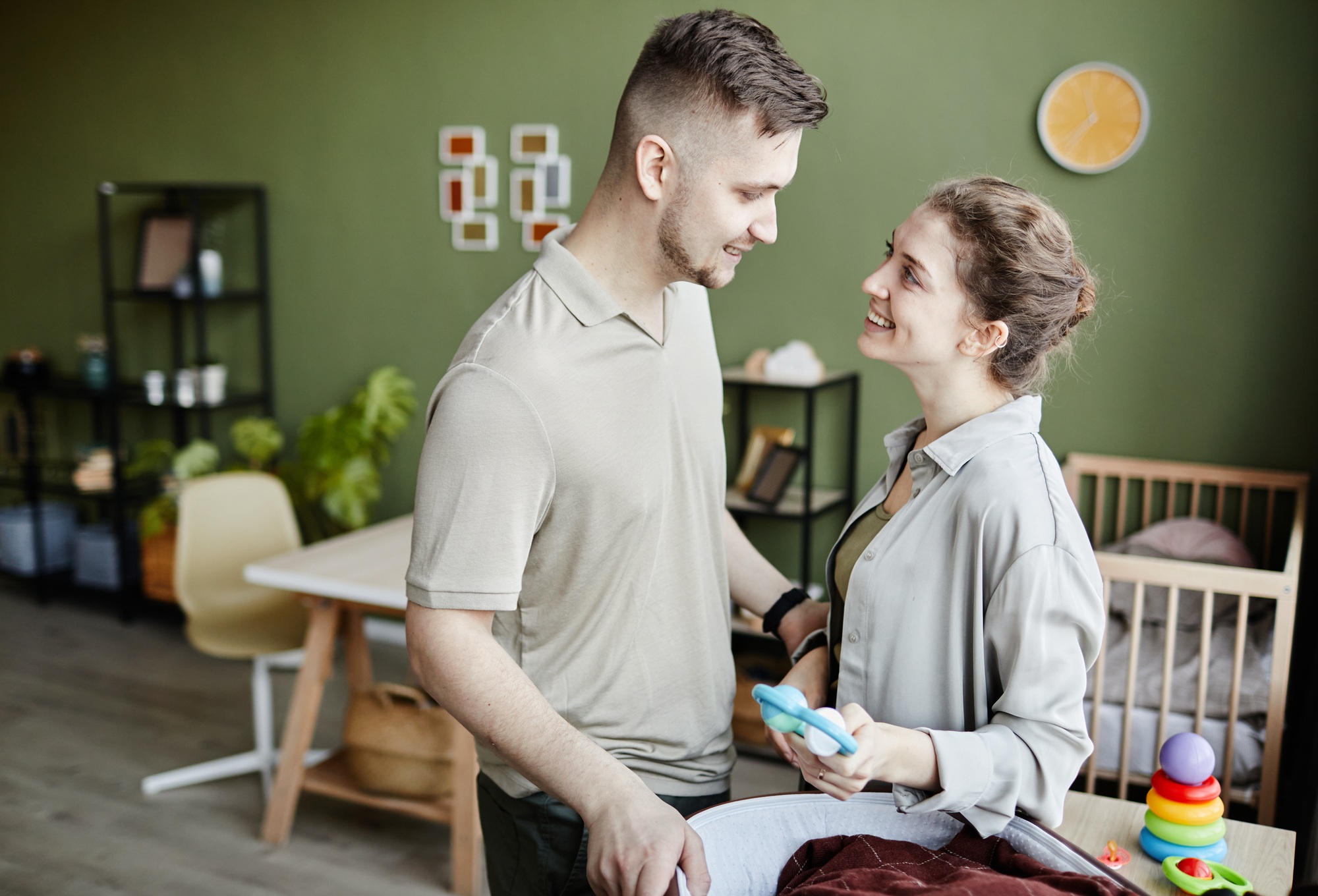 Young couple happy to be parents